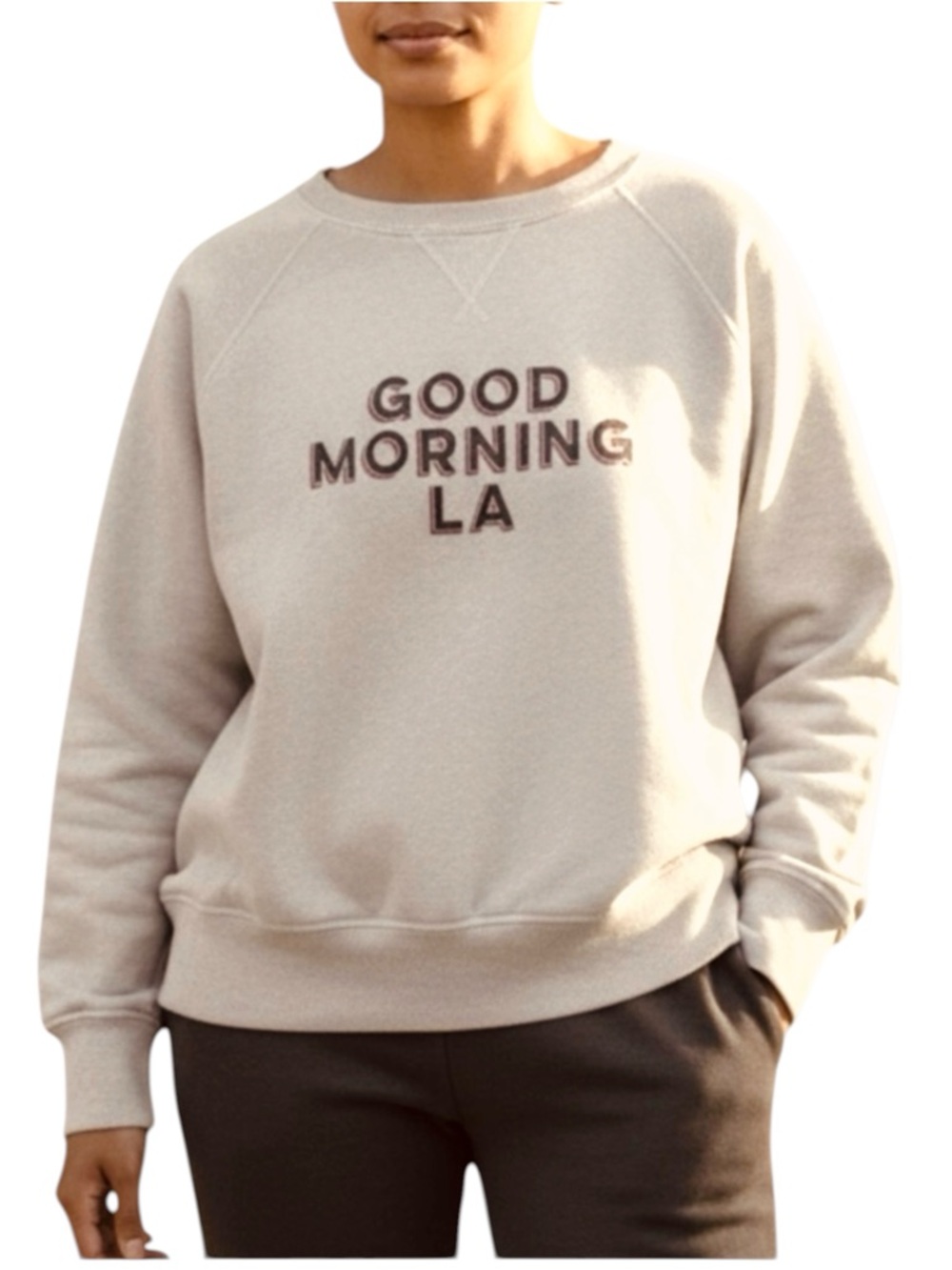 NEW Nili Lotan 'GOOD MORNING LA’ graphic Crewneck Sweatshirt - Picture 2 of 14